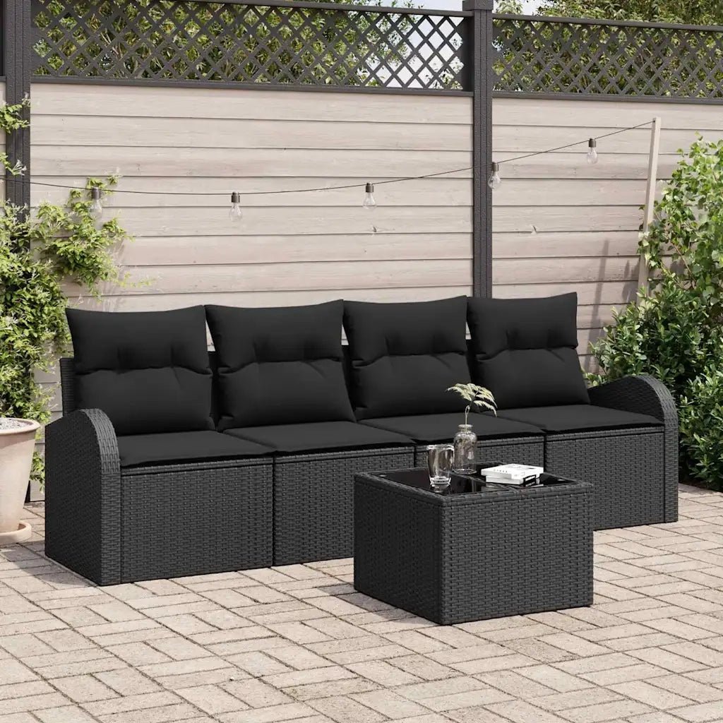 Set Divano da Giardino Nero 55 x 55 x 37 cm polyrattan 3345913