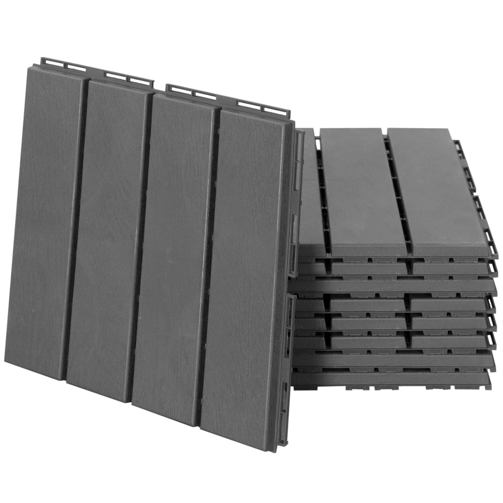 Piastrelle per Pavimenti in PP ¨C Minimal ¨C Nero, 30x30x2cm, Antiscivolo