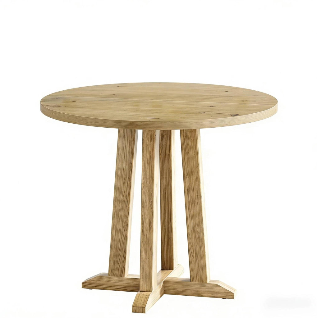 Tavolo rotondo 80 cm in legno marrone; per 2-4 persone; con bordi arrotondati
