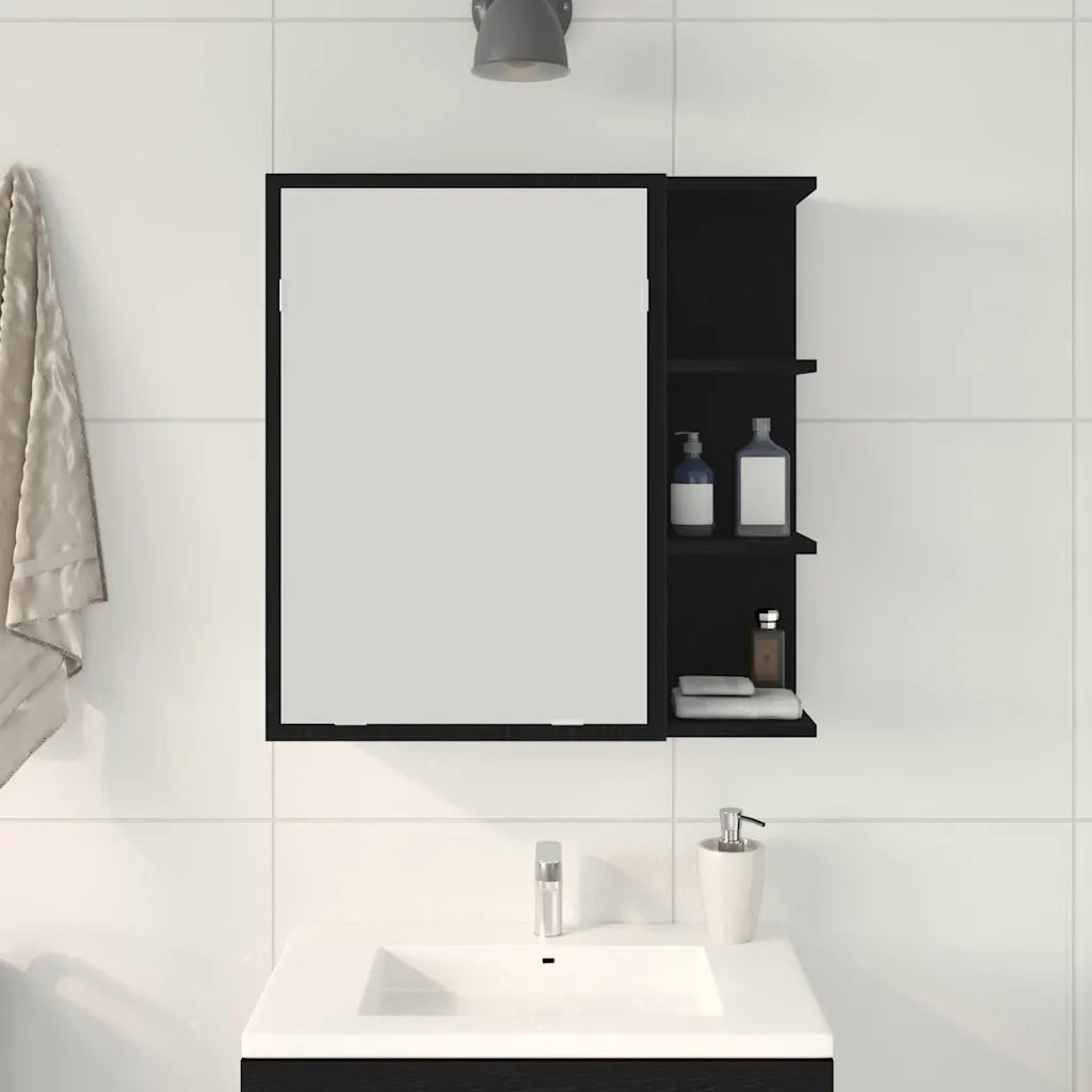 Mobiletto per specchio da bagno Rovere Nero 62,5 x 20,5 x 64 cm 862523