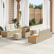 Set Divano da Giardino con cuscino 8 pcs Beige e Crema 3364811