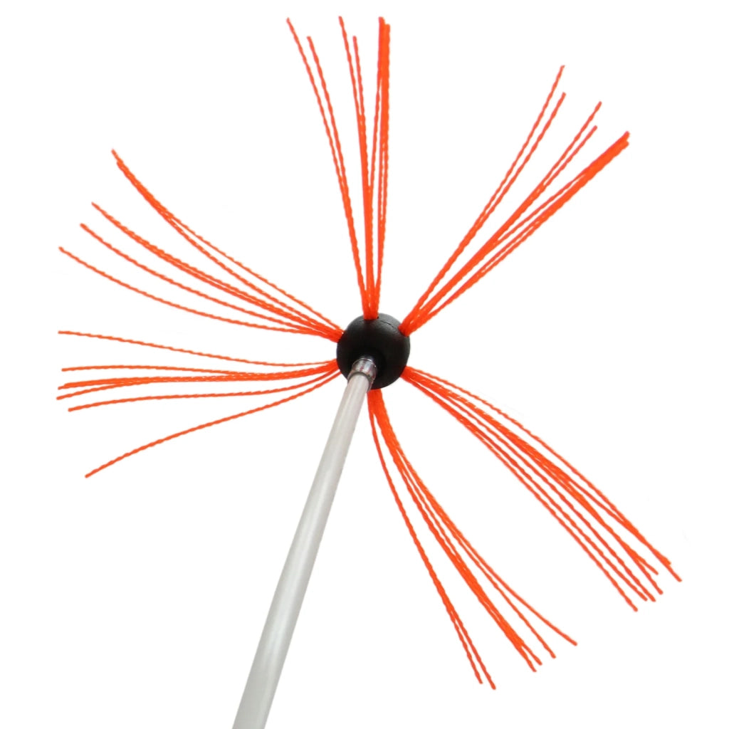 Scovolo Spazzacamino per Trapani Avvitatori con Adattatore Spazzola Camino Canna Fumaria Ciminiera Asta Nylon Flessibile con 6 Spazzole da 7 Setole - 20m