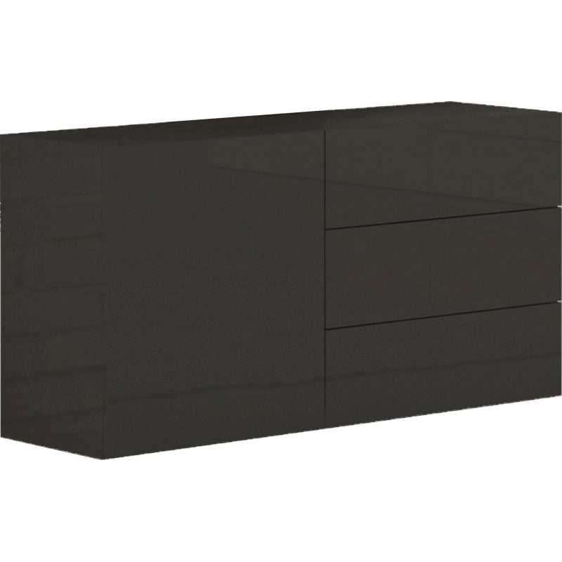 Credenza Metis 110 – 1 anta + 3 cassetti – Antracite Lucido