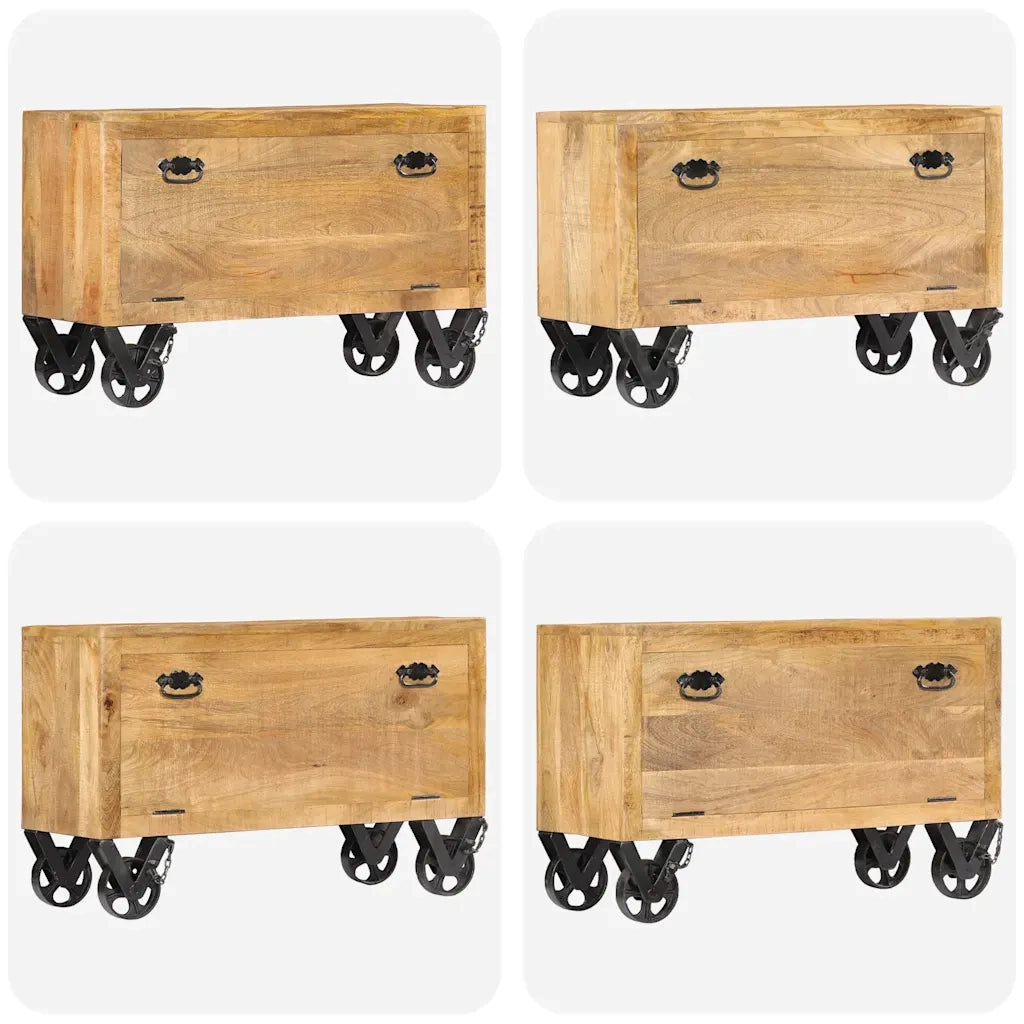 Scarpiera 86x35x55 cm in Legno Massello di Mango 247658