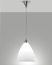 Lampada a Sospensione Provenza in Metallo e Vetro Centrifugato Bianco, Attacco E27 60W, Design Classico ed Elegante, IP20, Codice 2907-45-102