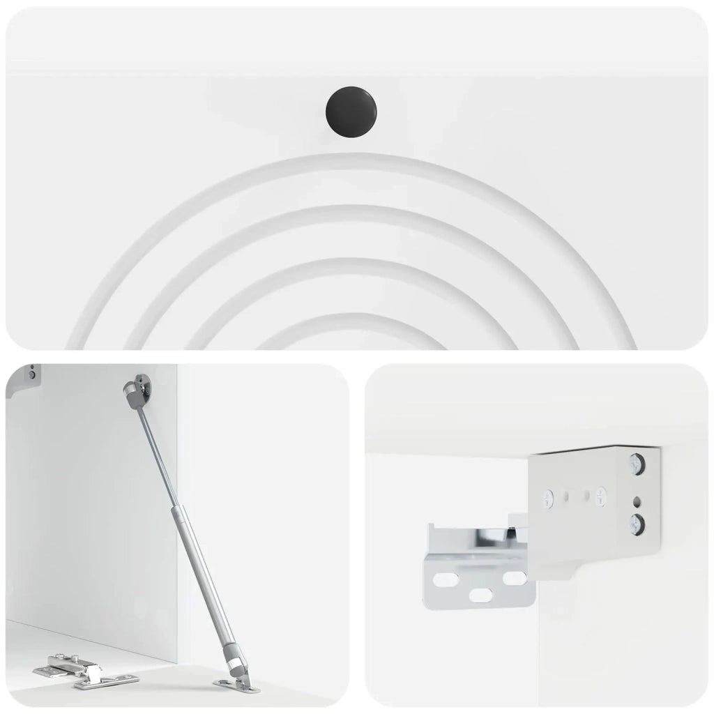 Mobile Porta TV da Muro-Credenza per TV sospesa Bianco Lucido 98 x 31 x 30 cm 675071
