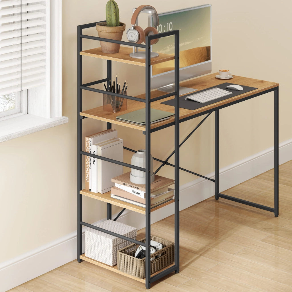 Scrivania per computer Valora MAX 4.0 con gambe in rovere nero, design moderno