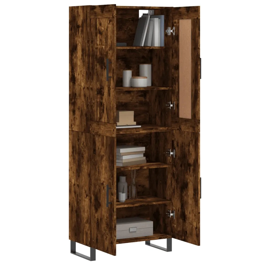 Credenza-Buffet-Armadio da cucina Rovere Fumo  69,5x34x180 cm in Legno Multistrato 512672