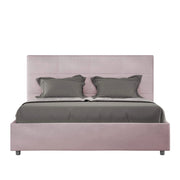 Letto una piazza e mezza con rete imbottito 130x210 microfibra glicine Mika