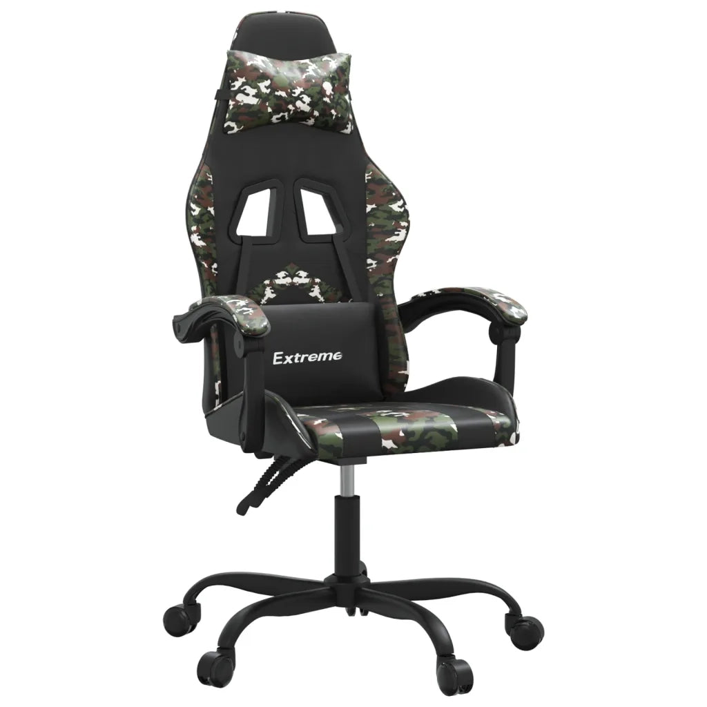 Sedia da Gaming Nero e Mimetico in Similpelle 3143901