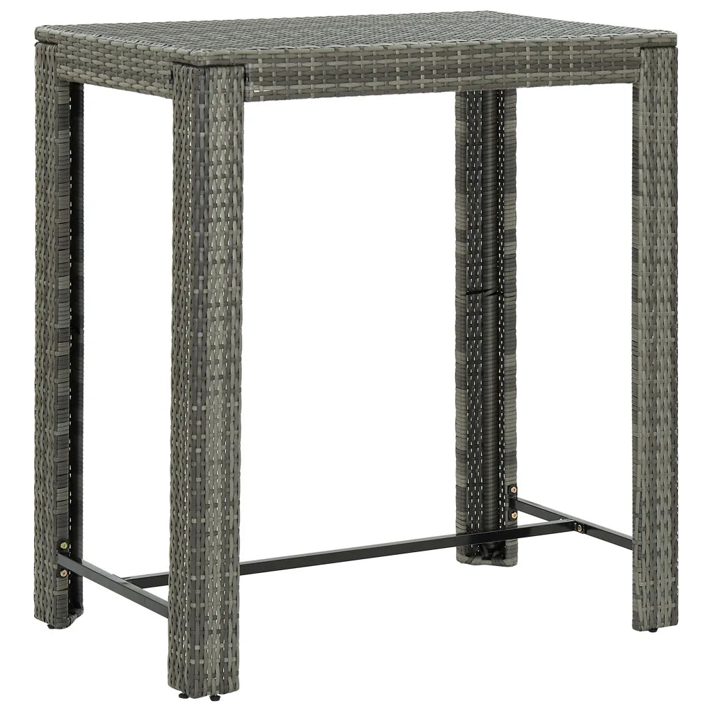 Set da Bar da Giardino 5 pz con Cuscini in Polyrattan Grigio 3064782