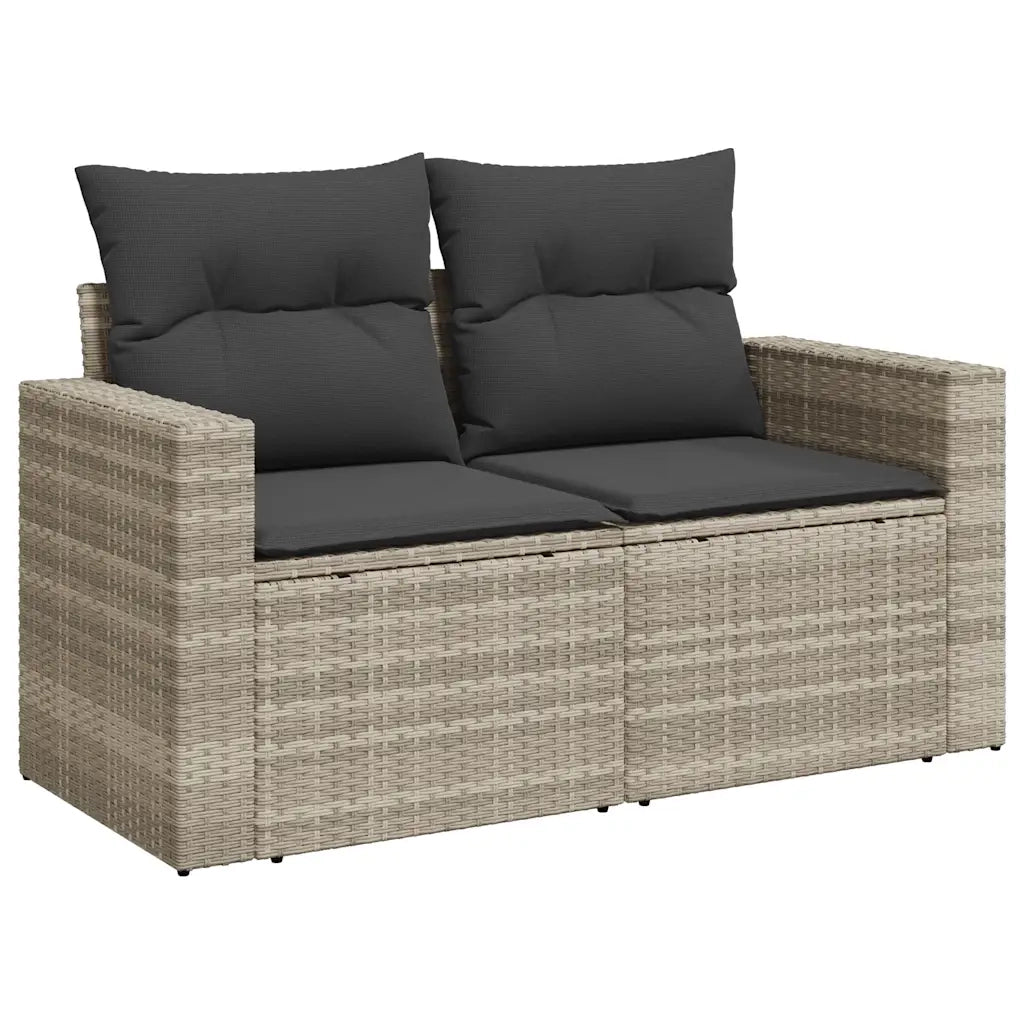 Set Divano da Giardino 6pz con Cuscini Grigio Chiaro Polyrattan 3326253