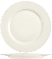 Set di 12 piatti piatti in ceramica bianca nuova, 26 cm