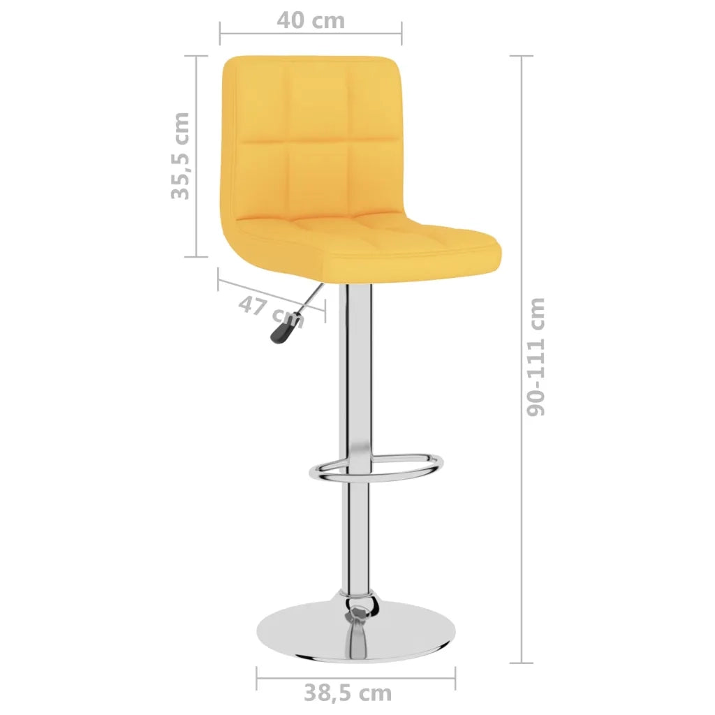 Sgabelli da Bar 2 pz Giallo Senape in Tessuto 334246
