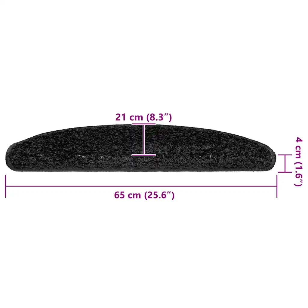 Tappetini per scale 20 pz 65x21x4 cm Nero Semicircolari Grandi 3365846