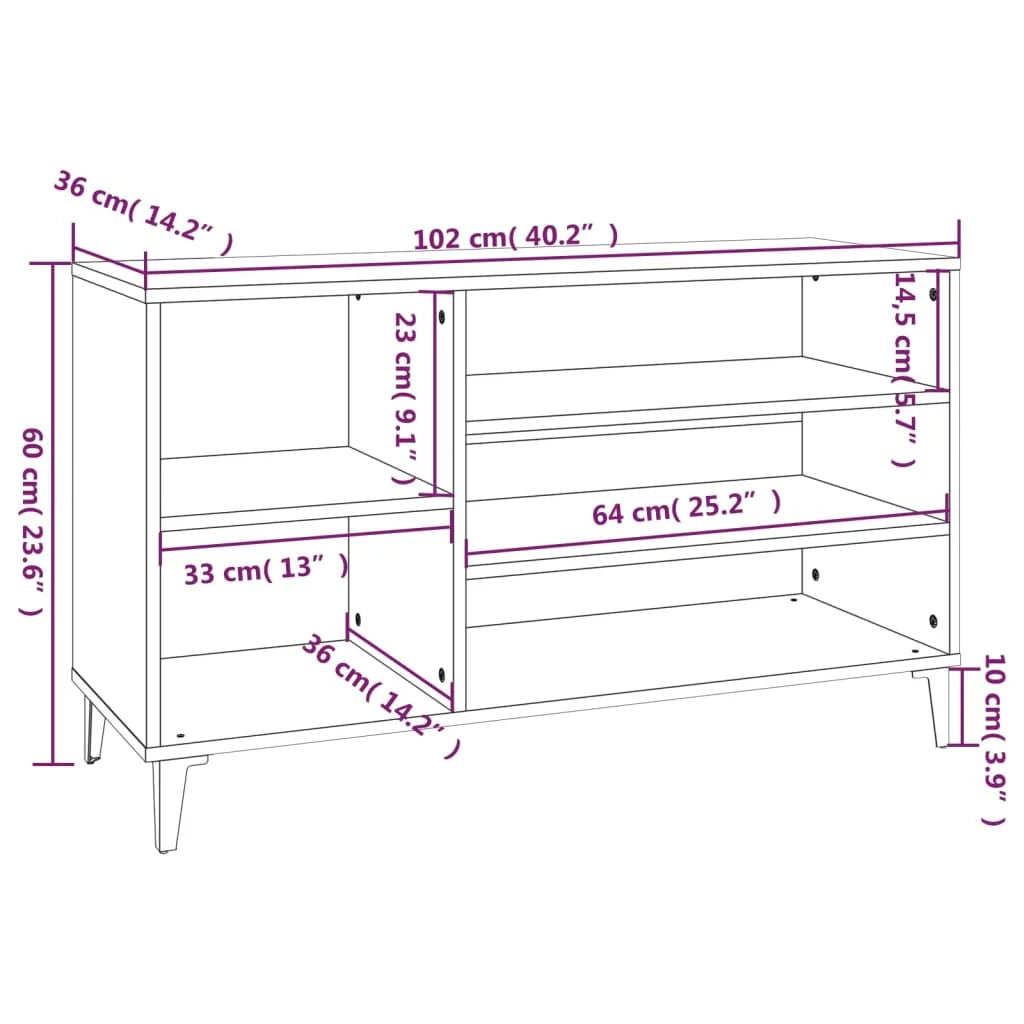 Scarpiera mobile contenitore per scarpe mobile per ingresso/corridoio/soggiorno 102 x 36 x 60 cm legno ingegnerizzato bianco 02_0021435