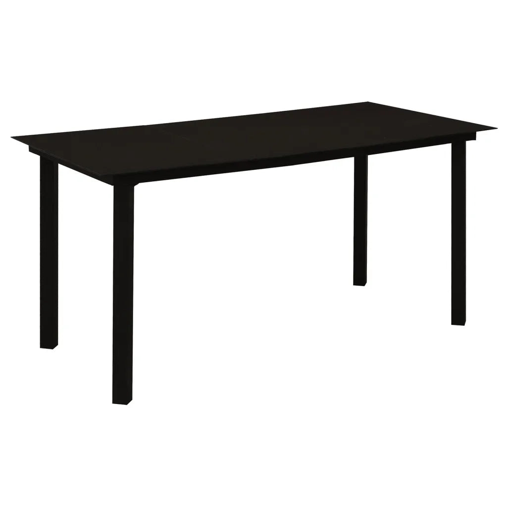 Set da Pranzo da Giardino 5 pz Nero in Rattan PVC