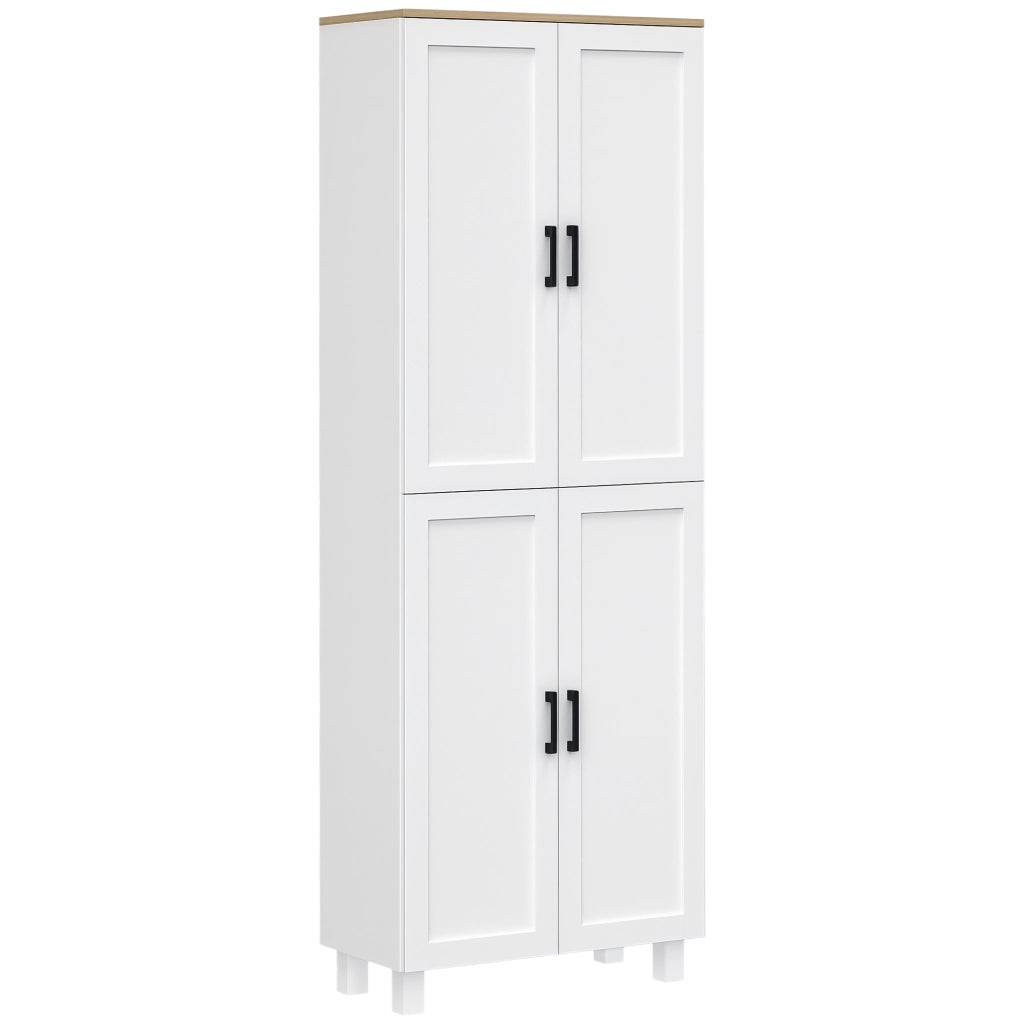 Armadio Dispensa ¨C Zephmum ¨C Bianco e Legno 60x30x170.5 cm
