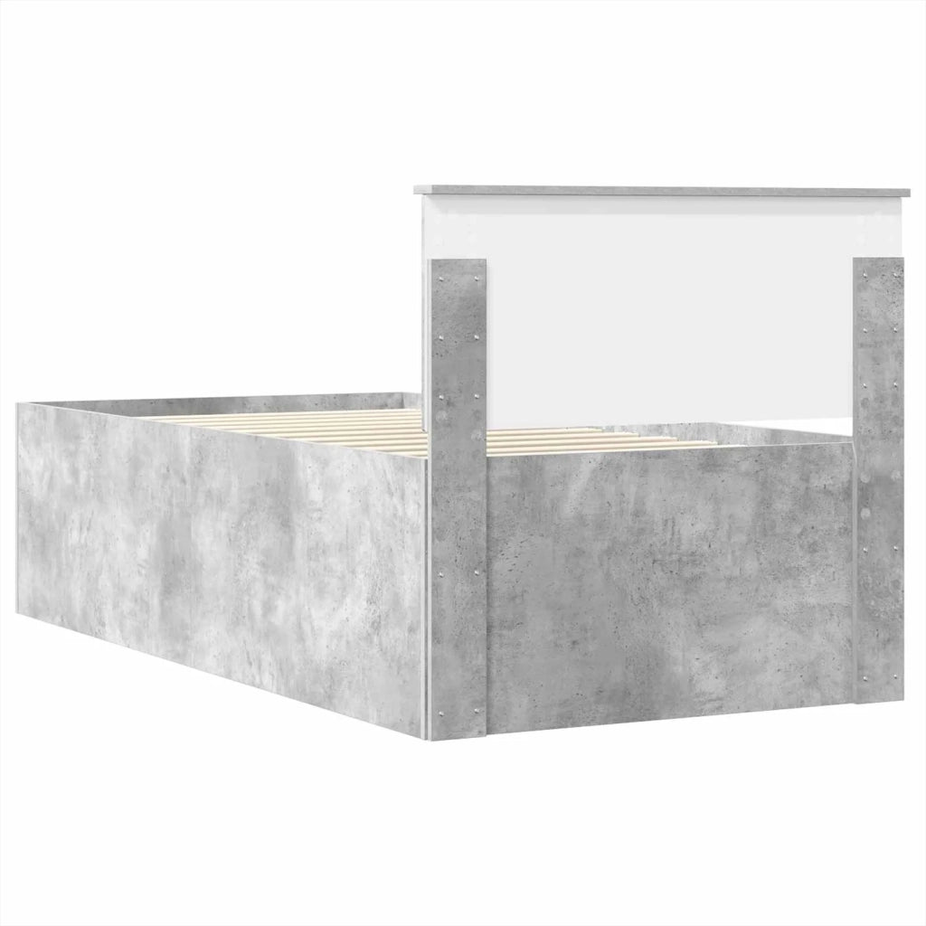 Daybed Grigio Cemento e Nero 70 x 190 cm Legno multistrato 3408539