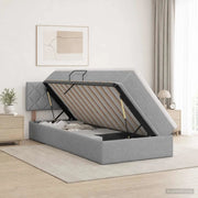 Letto con contenitore e materasso Grigio Chiaro 100 x 200 cm 3458664