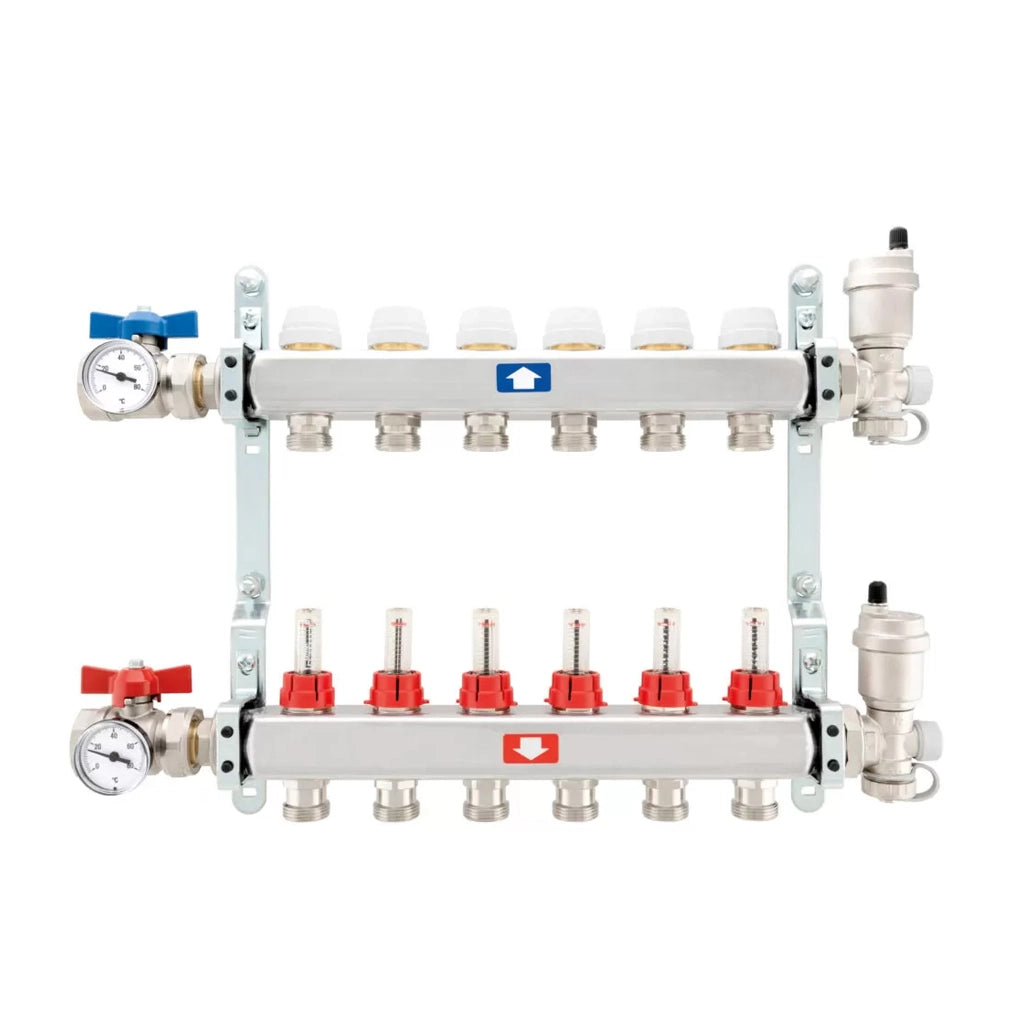 COLLETTORE PREMONTATO COMPLETO CON FLUSSIMETRI- 12 vie  1x3/4- ITAP- pezzi 1