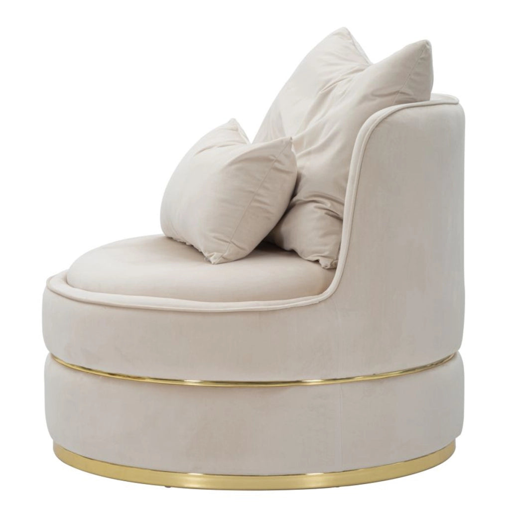 Poltrona Paris Space crema e gold – O 84 x H 72 cm