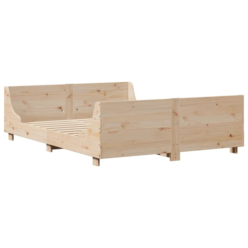 Letto senza Materasso-Struttura Letto 120x190 cm in Legno Massello di Pino 749283