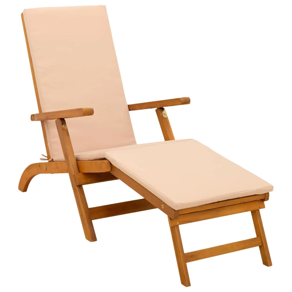 Lettino prendisole reclinabile e pieghevole 3 pcs Beige 3415410