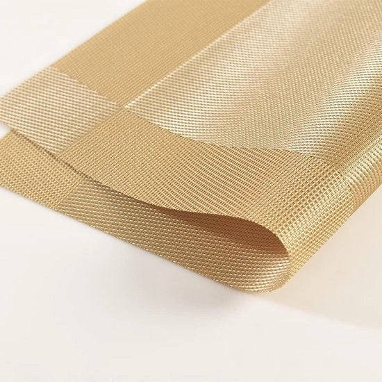 Set di 6 placemats in PVC giallo, antiscivolo e termoresistente