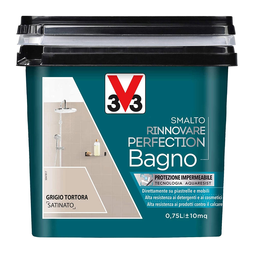 V33 Smalto Rinnovare Perfection Bagno Muri Piastrelle Mobili Reistente Acqua Colore: Grigio Tortora Satinato