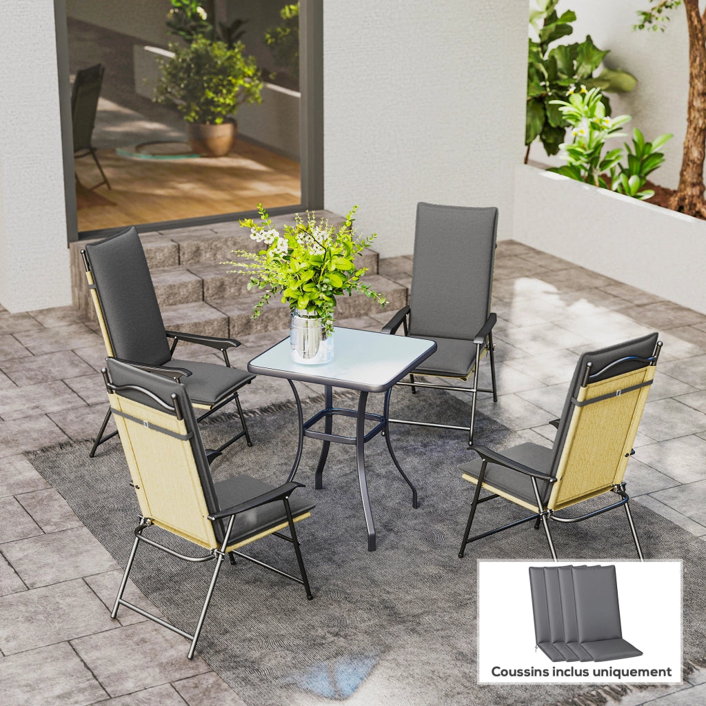 Cuscini per sedie da giardino ¨C zephmum ¨C 4 pezzi grigio 124x50x5cm