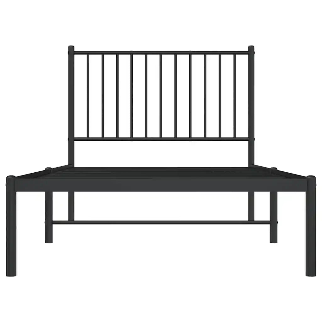 Giroletto con Testiera in Metallo Nero 90x190 cm 350856