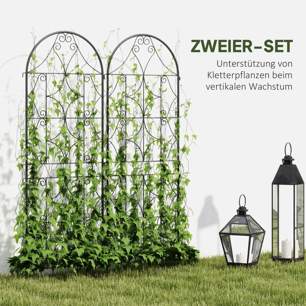 Griglia per rampicanti set 2 pezzi ¨C Xylo ¨C metallo nero 50x150 cm