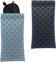 Brillenocchiali in pelle morbida - Portatile e impermeabile - 2 pezzi - Nero e grigio - Microfibra