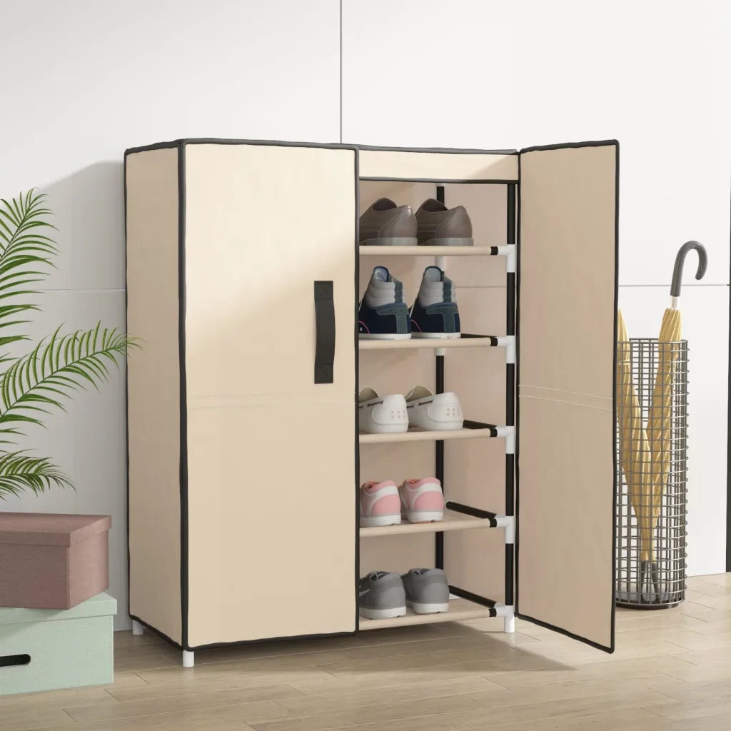 Scarpiera | Mobile per scarpe Crema 60x28x90 cm Tessuto