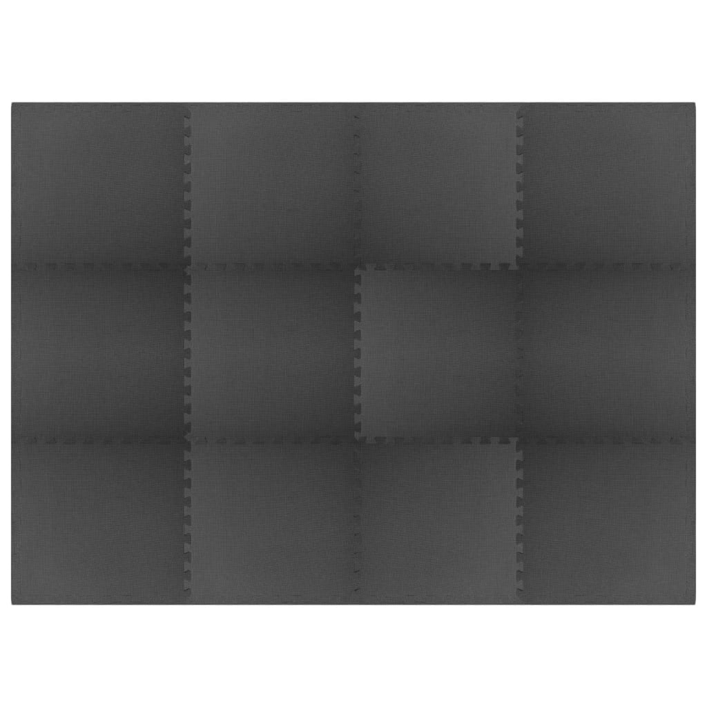 Tappetino per piscina 12 pcs Nero 4,32 ㎡ Schiuma EVA 3433272