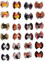 Accessori per capelli per cani Halloween 24 pezzi - Strisce per capelli per cani piccoli - Strisce per capelli per cuccioli - Accessori per capelli per gatti - Elastici per capelli