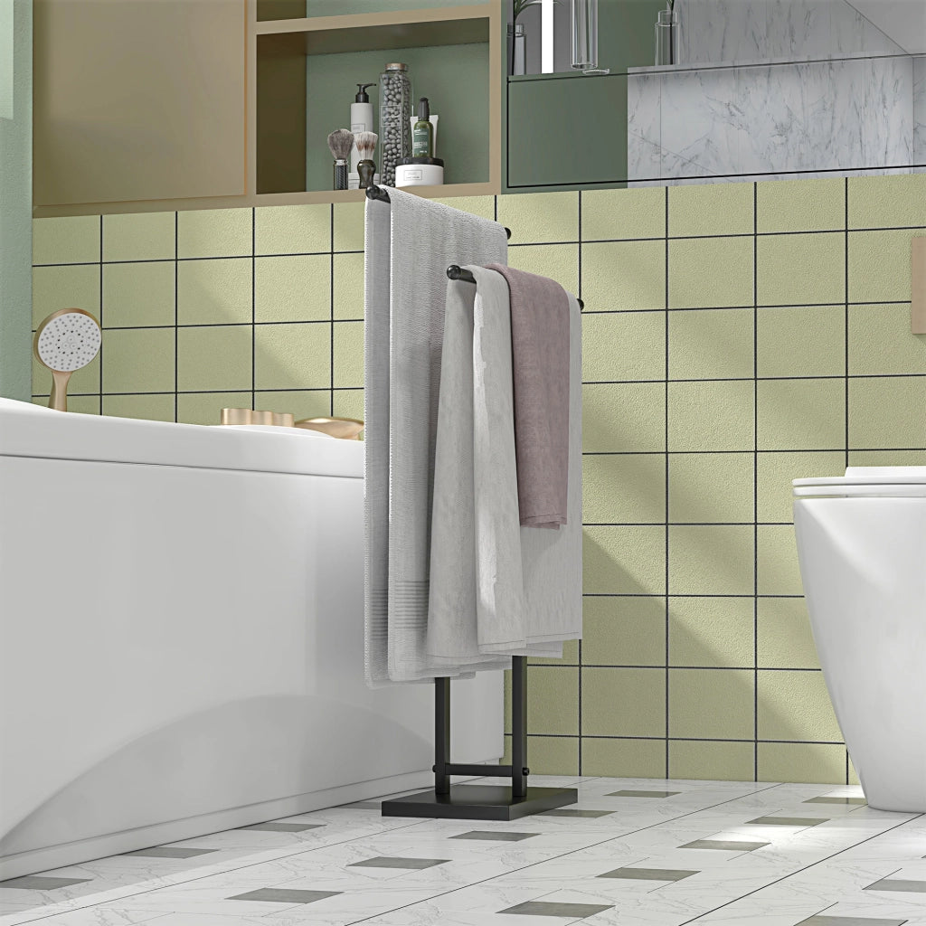 Portasciugamani con ripiani ¨C Minimal ¨C Nero 50x18.5x85 cm