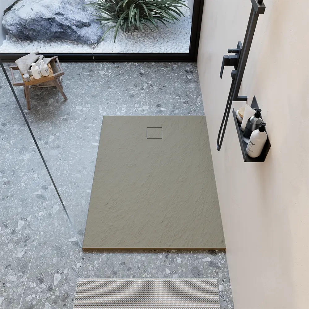 Piatto doccia 90x140 cm colore marrone effetto pietra | Samos
