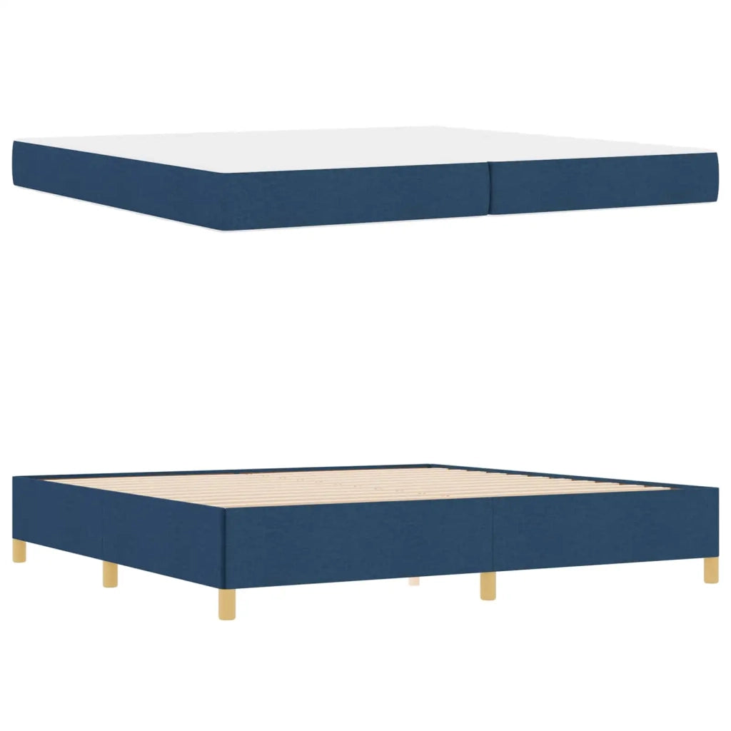 Struttura del letto con materasso Blu 200 x 200 cm Tessuto 3398968