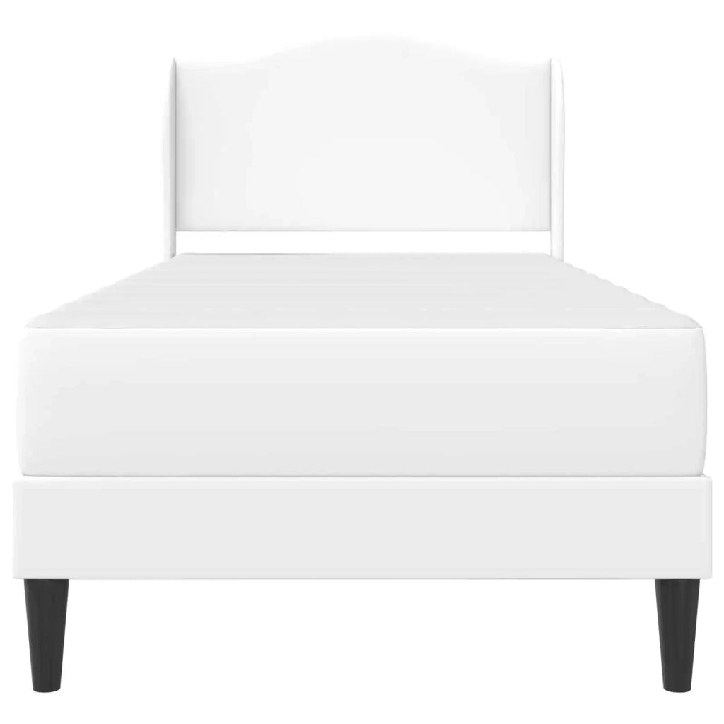 Letto singolo | Letto per adulti | Struttura del letto con testiera Bianco 100 x 200 cm Similpelle