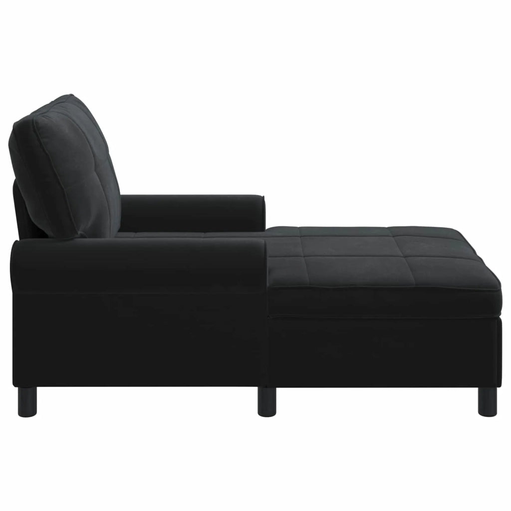 Chaise Lounge | Sedia a Sdraio con cuscino Nero 91 x 157 x 91 cm Velluto CFW2688990