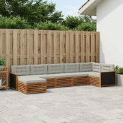 Set di divani da esterno 7 pcs Naturale e Grigio Chiaro 3383614