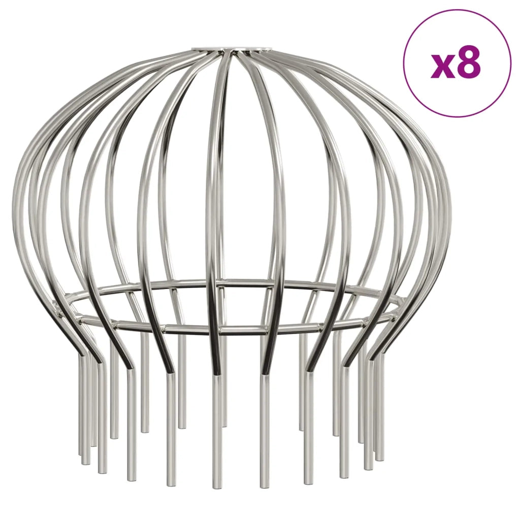 Protezione Foglie per Grondaia 8 pcs Argento 200 mm