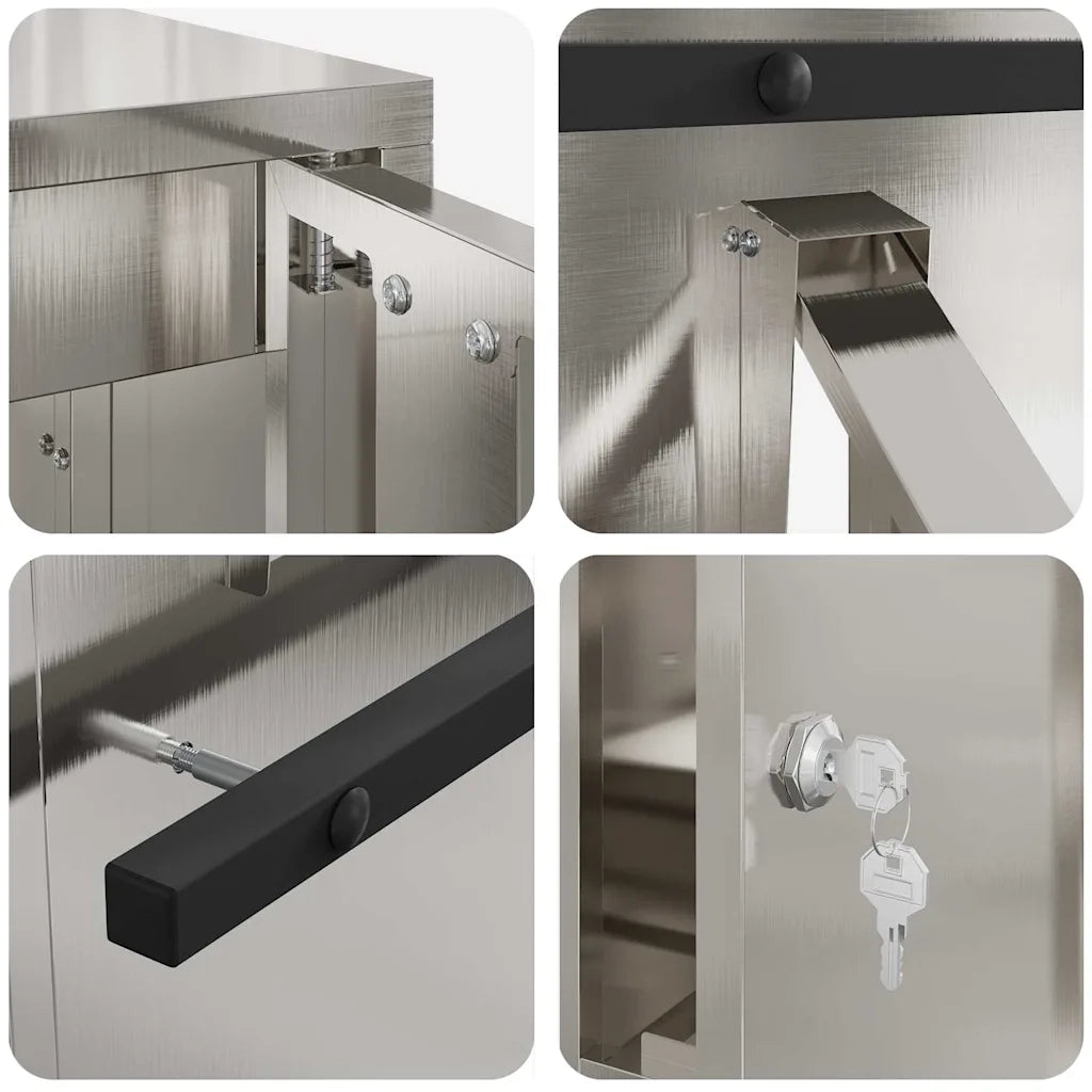 cassetta postalepastkastei con porta Argento 30 x 20 x 55 cm 874951
