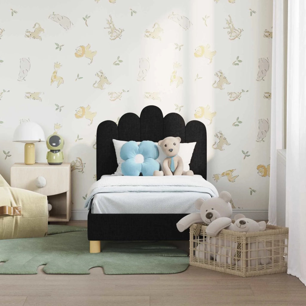 Struttura letto per bambini con testata-Giroletto per bambini Nero 70 x 140 cm 778630