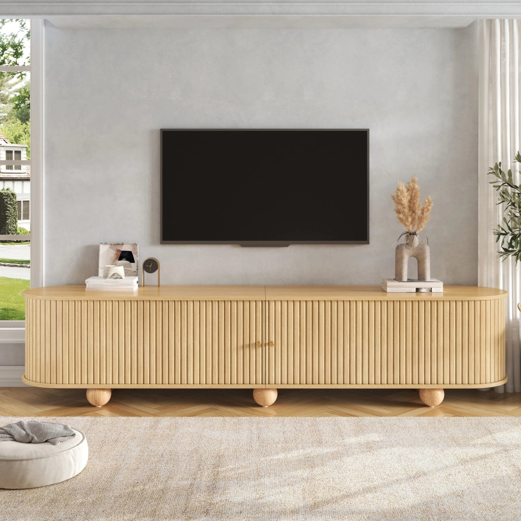 Lowboard per TV Natural in MDF; lunghezza 180 cm