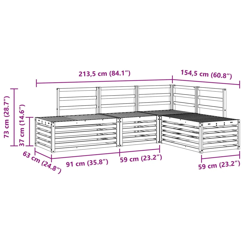 Set di divani da esterno 4 Pezzo Bianco 3392464