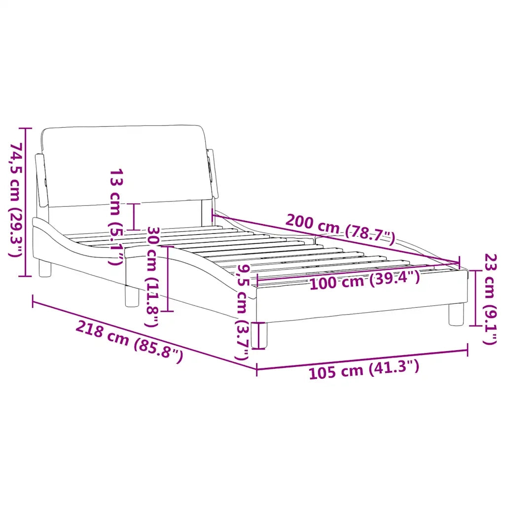 Giroletto-Struttura Letto Dover Verde Scuro 100x200 cm in Velluto