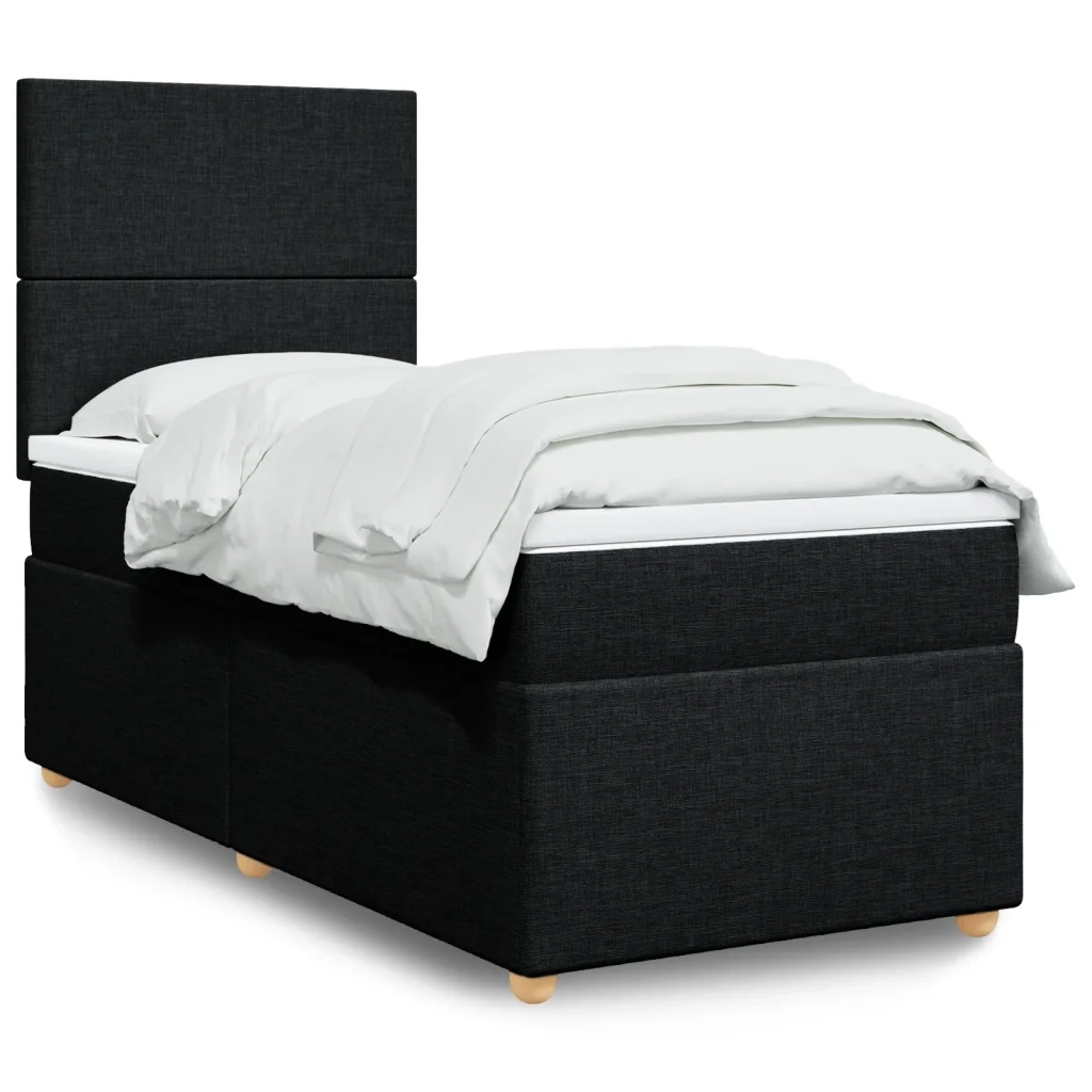 Giroletto a Molle con Materasso Nero 80x200 cm inTessuto 3293402